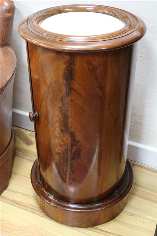 A Victorian mahogany cylinder pot cupboard W.38cm
